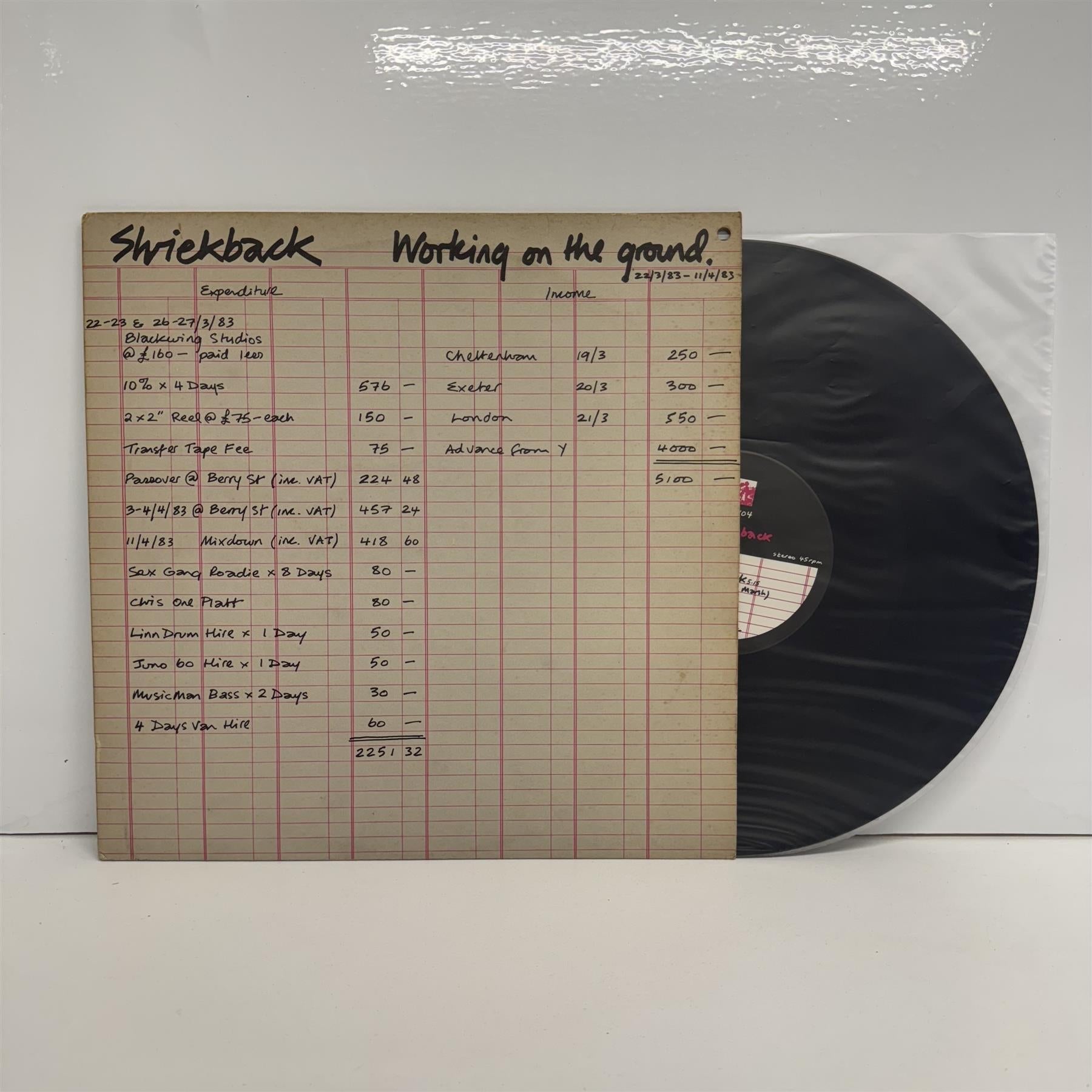 Shriekback - Working On The Ground 12" Vinyl Single