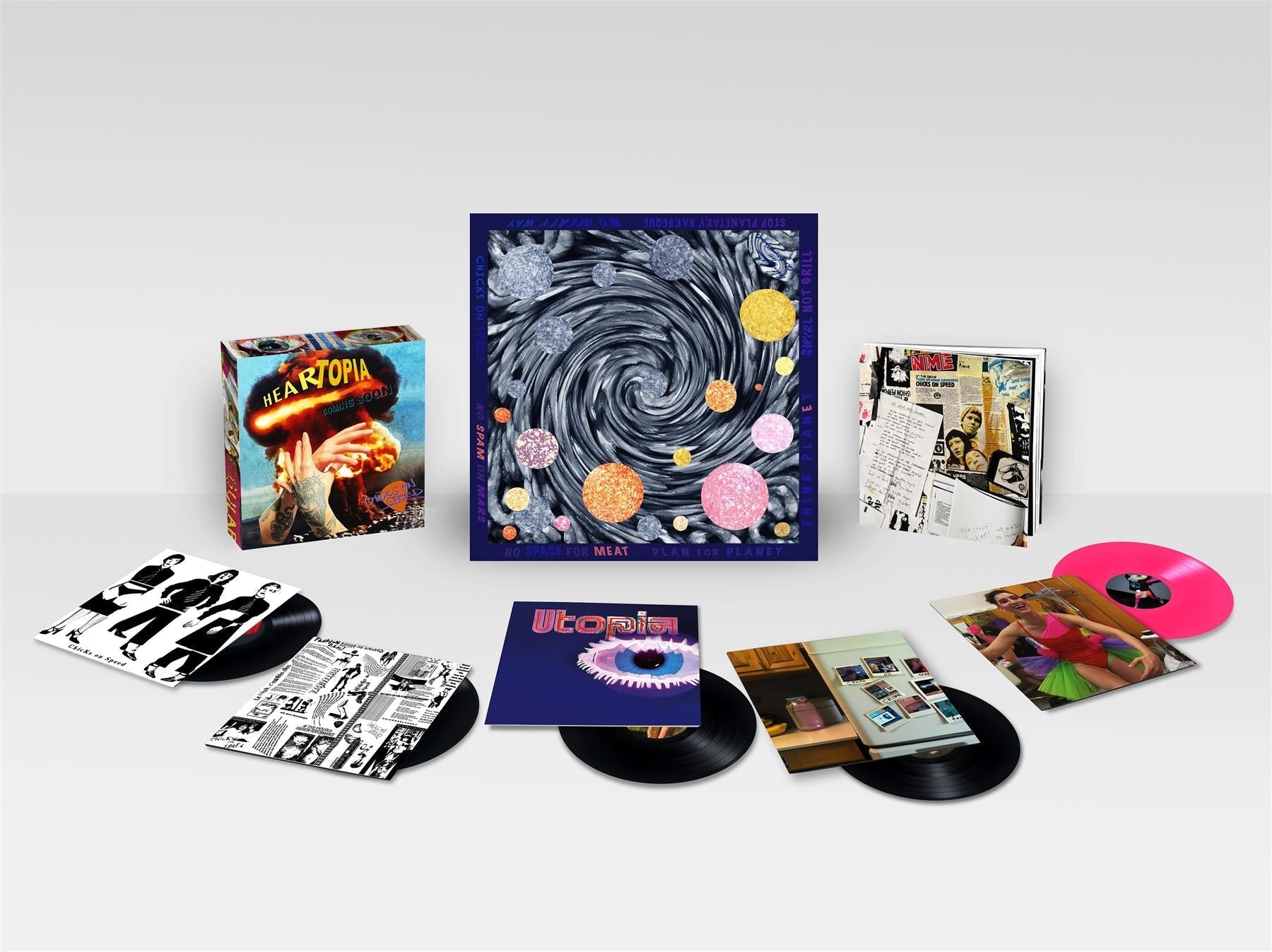 Chicks On Speed - HEARTopia 5x Black / Pink Vinyl LP Box Set
